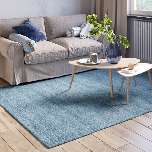 Brayden Studio Paradise Solid Colour Hand Woven Grey/Brown/Blue Area ...